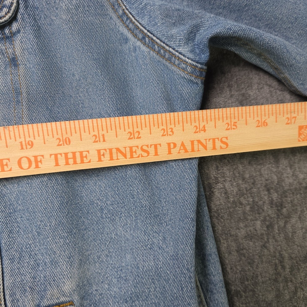 Vtg Wrangler Rugged Wear Trucker Jacket Mens XLT XL Tall Denim Pockets Biker Y2K - Picture 3 of 10